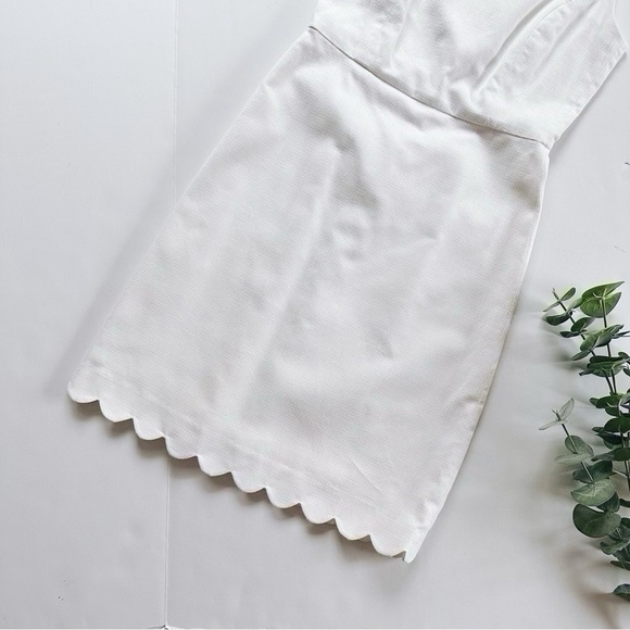 J.Crew Factory White Scallop Dress Sleeveless - Picture 5 of 11